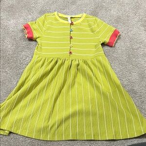 Matilda Jane Lime and Coral Striped Kids Dress